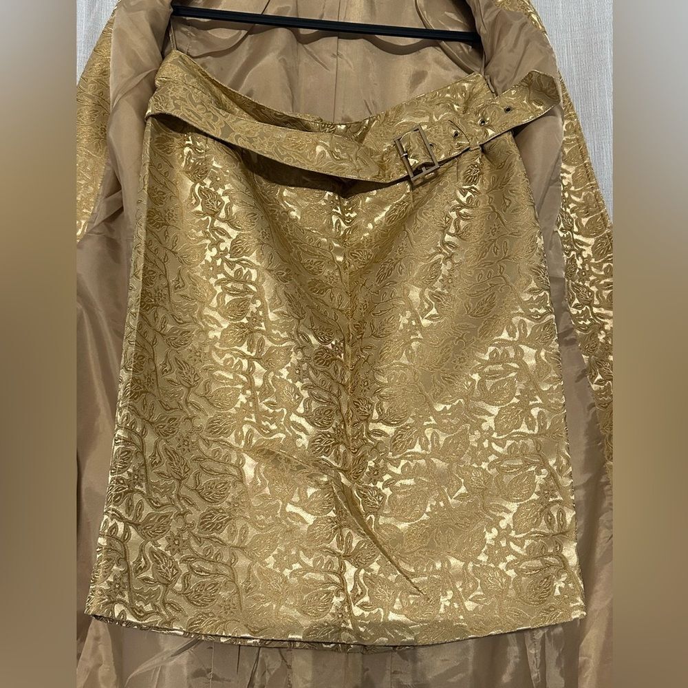 Anne Klein - Gold Tailored Trench and Skirt Suit set - Picture 5 of 16